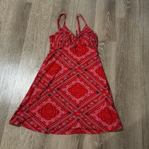 No Boundaries Red Bandana Mini Dress